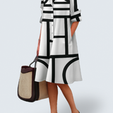 Rachel | Geometric Print Shirt Dress