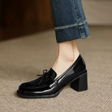 Amelia | Leather Loafer Pumps