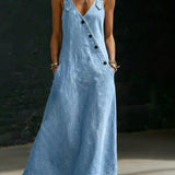Rachel | Long Denim Button Front Dress