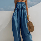 Chloe | Denim Wide Leg Jumpsuit