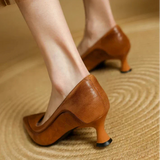 Rachel | Textured Mid-Heel Pumps