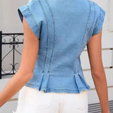 Hannah | V-Neck Denim Top