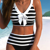 Isla | High Waist Striped Bikini