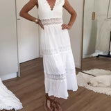 Evelyn | Handcrafted Lace V-Neck Dress