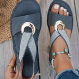 Emma | Flat Sandals With Metal Buckle