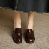 Amelia | Leather Loafer Pumps