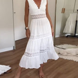 Evelyn | Handcrafted Lace V-Neck Dress