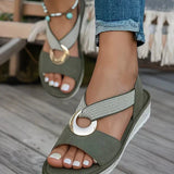 Emma | Flat Sandals With Metal Buckle
