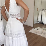 Evelyn | Handcrafted Lace V-Neck Dress