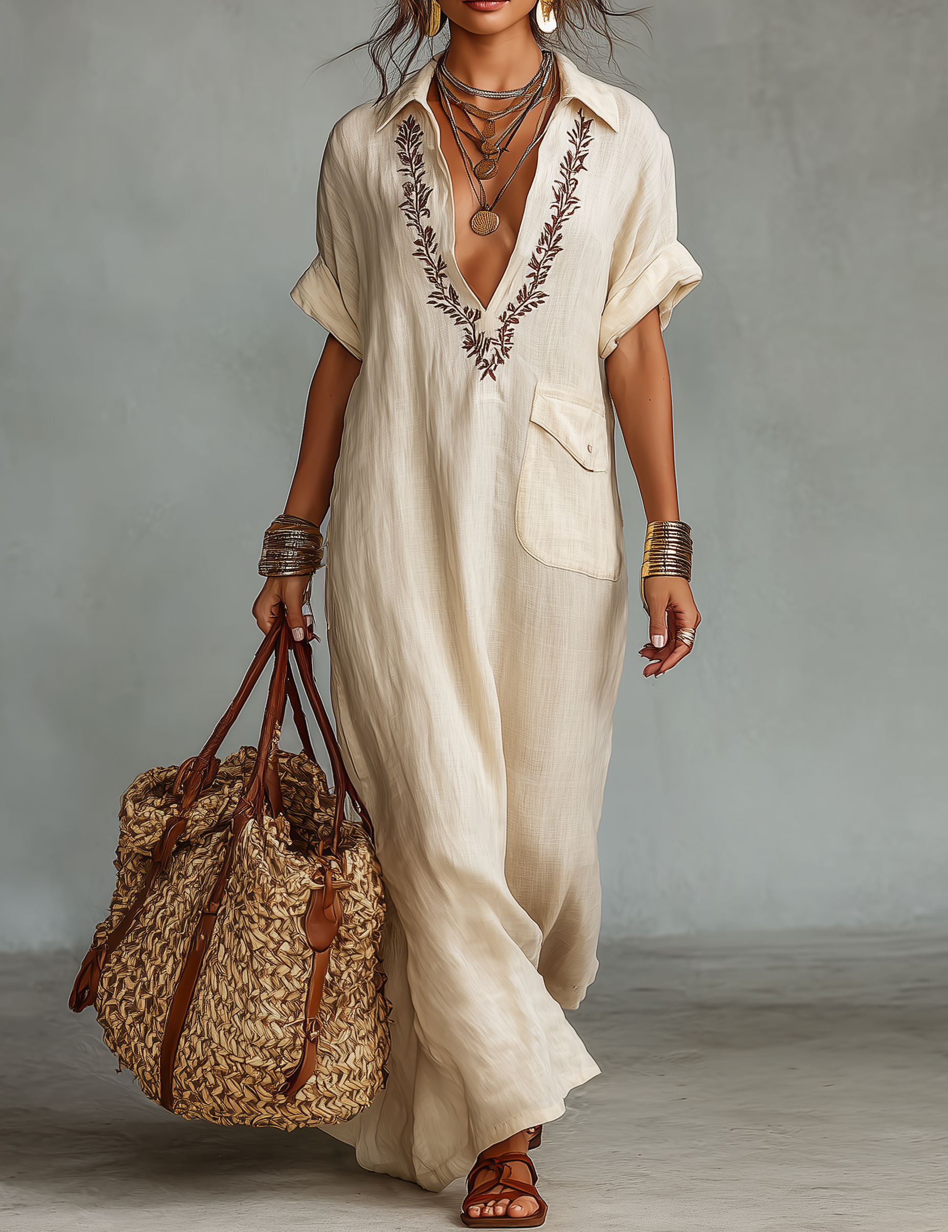 Amelia | Embroidered Shirt Dress
