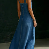 Rachel | Long Denim Button Front Dress