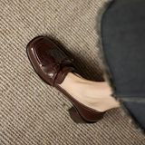 Amelia | Leather Loafer Pumps