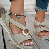 Emma | Flat Sandals With Metal Buckle