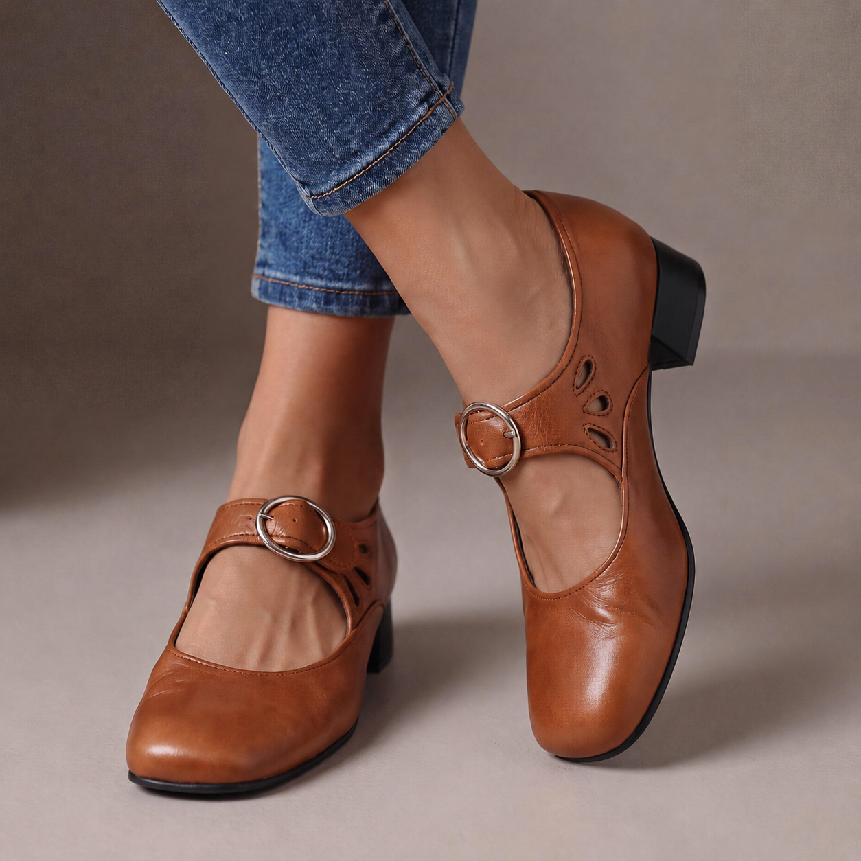 Claire | Leather Comfort Mary Janes