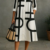 Rachel | Geometric Print Shirt Dress