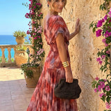 Nora | Watercolour Off-Shoulder Maxi Dress
