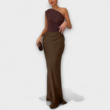 Ava | Asymmetrical Satin Dress