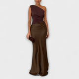 Ava | Asymmetrical Satin Dress