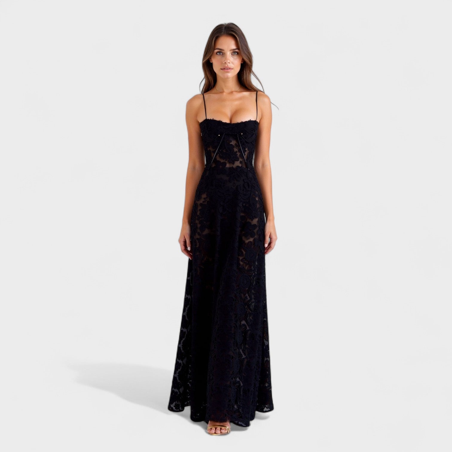 Chloe | Floral Lace Maxi Dress