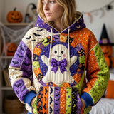 Lily | Midnight Halloween Patchwork Hoodie