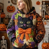 Ella | Midnight Halloween Patchwork Hoodie