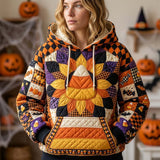 Grace | Midnight Halloween Patchwork Hoodie