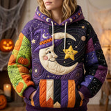 Sophia | Midnight Halloween Patchwork Hoodie