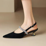 Rachel | Crystal Slingback Pumps