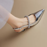 Rachel | Crystal Slingback Pumps