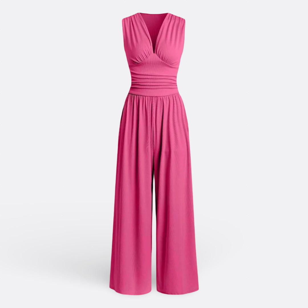 Claire | Sleeveless Wide Leg Jumpsuit