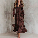 Grace | Printed Long Sleeve Maxi Dress