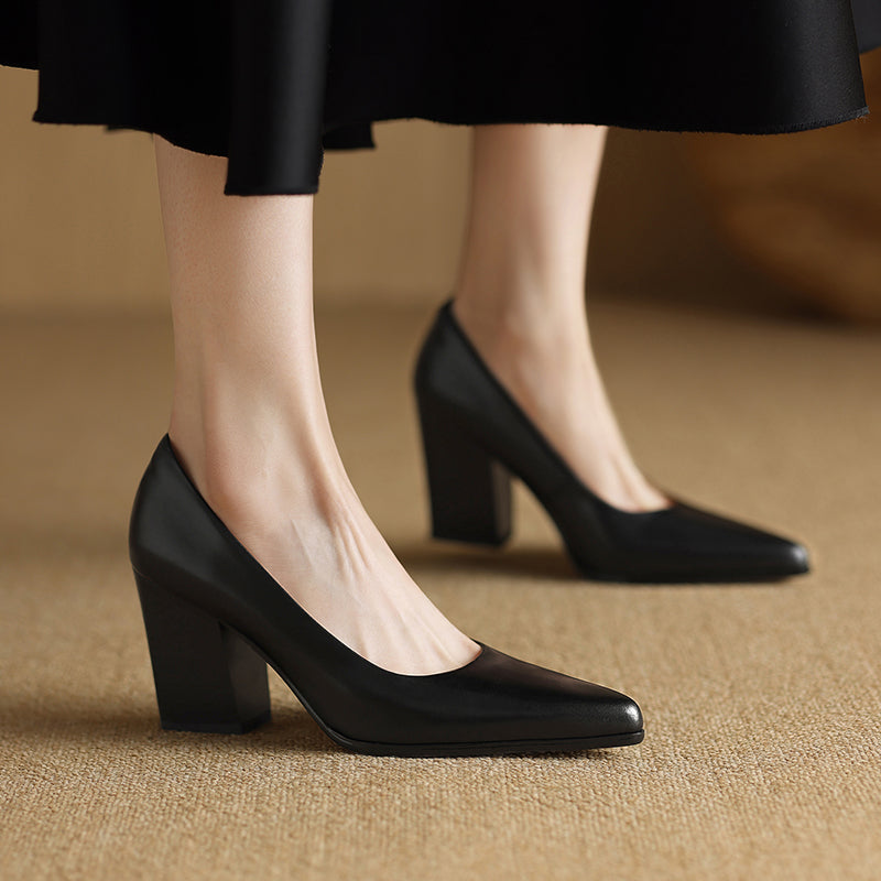 Claire | Classic Block Heel Pumps