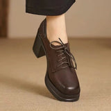 Ava | Lace-Up Block-Heel Pumps