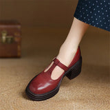 Madeline | Chunky T-Strap Pumps
