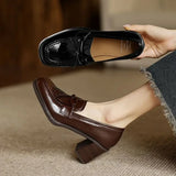 Amelia | Leather Loafer Pumps