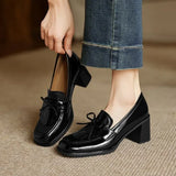 Amelia | Leather Loafer Pumps