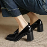 Amelia | Leather Loafer Pumps