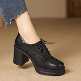 Ava | Lace-Up Block-Heel Pumps