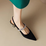 Rachel | Crystal Slingback Pumps