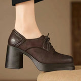 Ava | Lace-Up Block-Heel Pumps