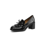 Amelia | Leather Loafer Pumps