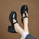 Madeline | Chunky T-Strap Pumps