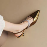 Rachel | Crystal Slingback Pumps