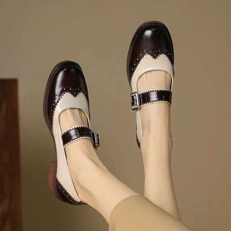 Ava | Leather Brogue Mary Janes