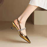 Rachel | Crystal Slingback Pumps