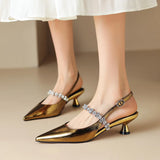 Rachel | Crystal Slingback Pumps