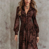 Grace | Printed Long Sleeve Maxi Dress