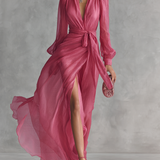Rachel | Chiffon V-neck Maxi Dress