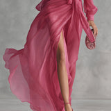 Rachel | Chiffon V-neck Maxi Dress