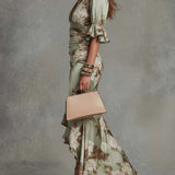 Isla | Asymmetrical Green Satin Dress